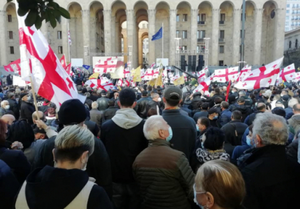 ოპოზიციის აქცია რუსთაველზე 9 ნოემბერსაც განახლდება