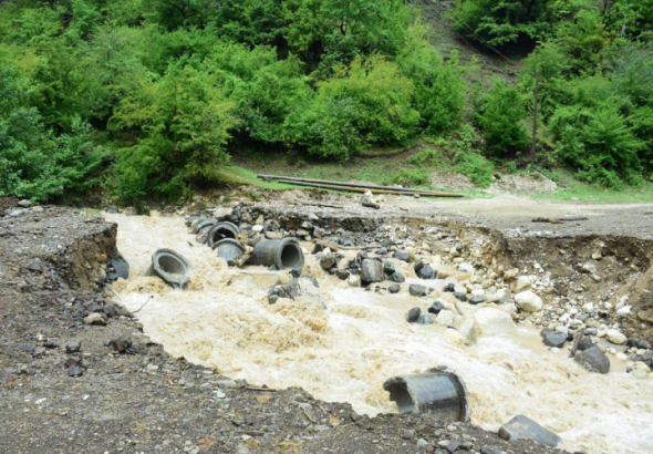 უხვმა ნალექმა პრობლემები საჩხერის მუნიციპალიტეტშიც შექმნა